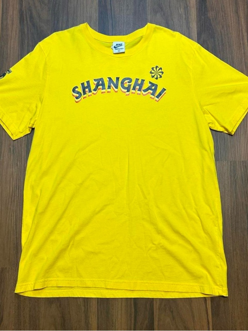 Y2K Nike Yellow Shanghai Graphic Short-Sleeve Tee - Men's